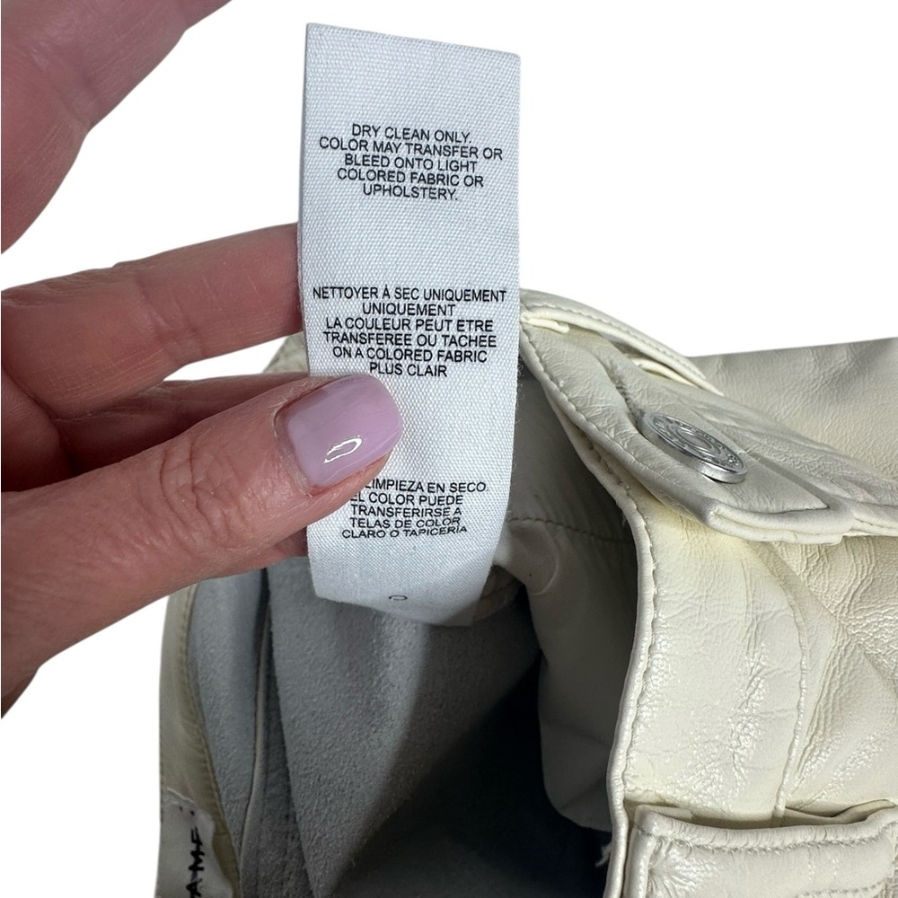 Frame Ivory Recycled Leather High N Tight Straight Jeans 25 - Picture 9 of 11